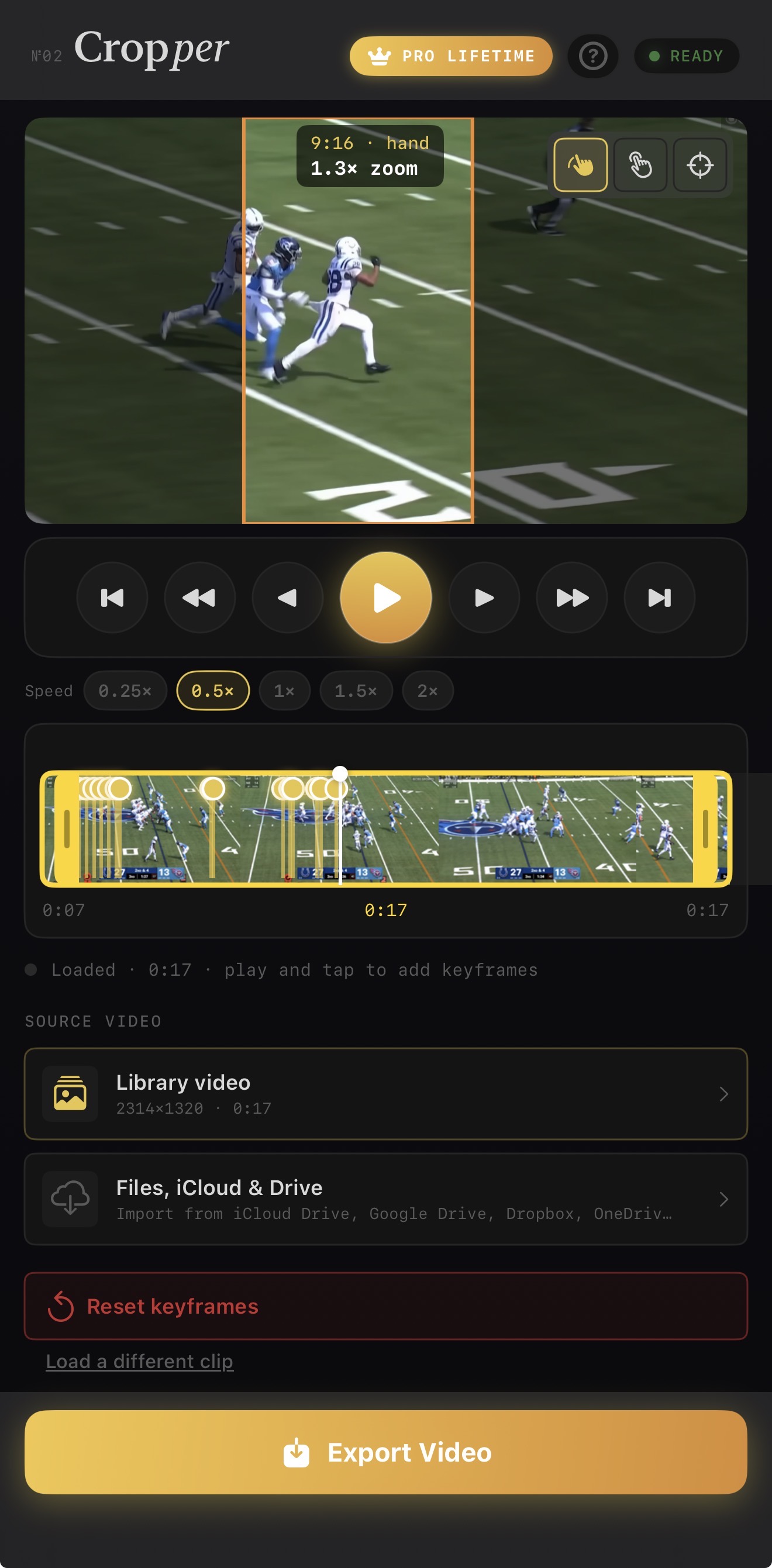 Cropper keyframe editor